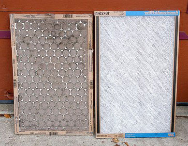 dirty furnace filter and a clean one
